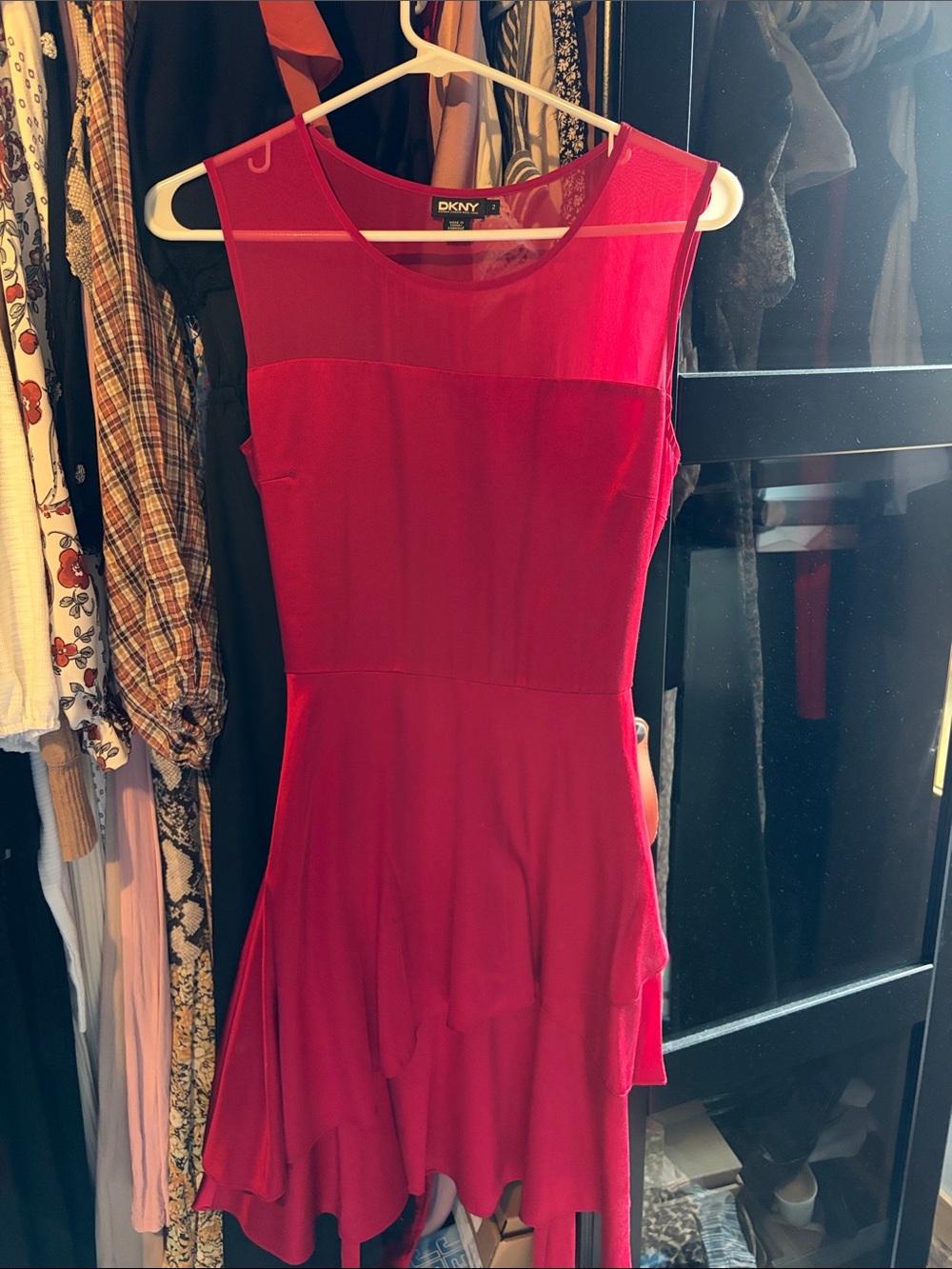 DKNY red silk Mini Dress